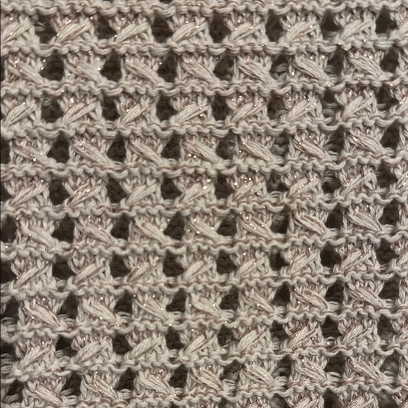 Gap Crochet Shine Ecru and Gold thread Crew Neck Sweater - Picture 4 of 4